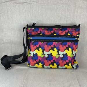 Disney World Parks Crossbody Bag Purse Colorful Mickey Mouse Head Icon Print